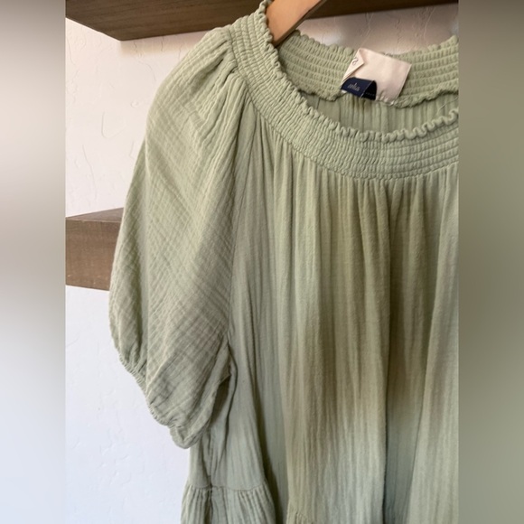 Universal Thread|Sage Green Baby doll Smocked Dress in gauze cotton•Beachy boho - Picture 9 of 15